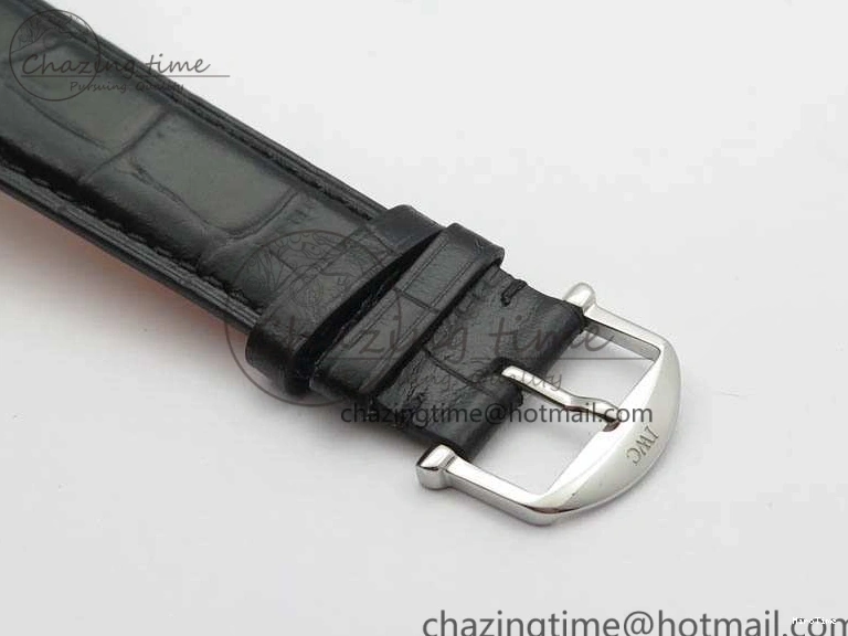 MIROTIME 0209 Da Vinci IW356601 SS TW 1:1 Best Edition Blue Dial On Black Leather Strap A Durable 7239